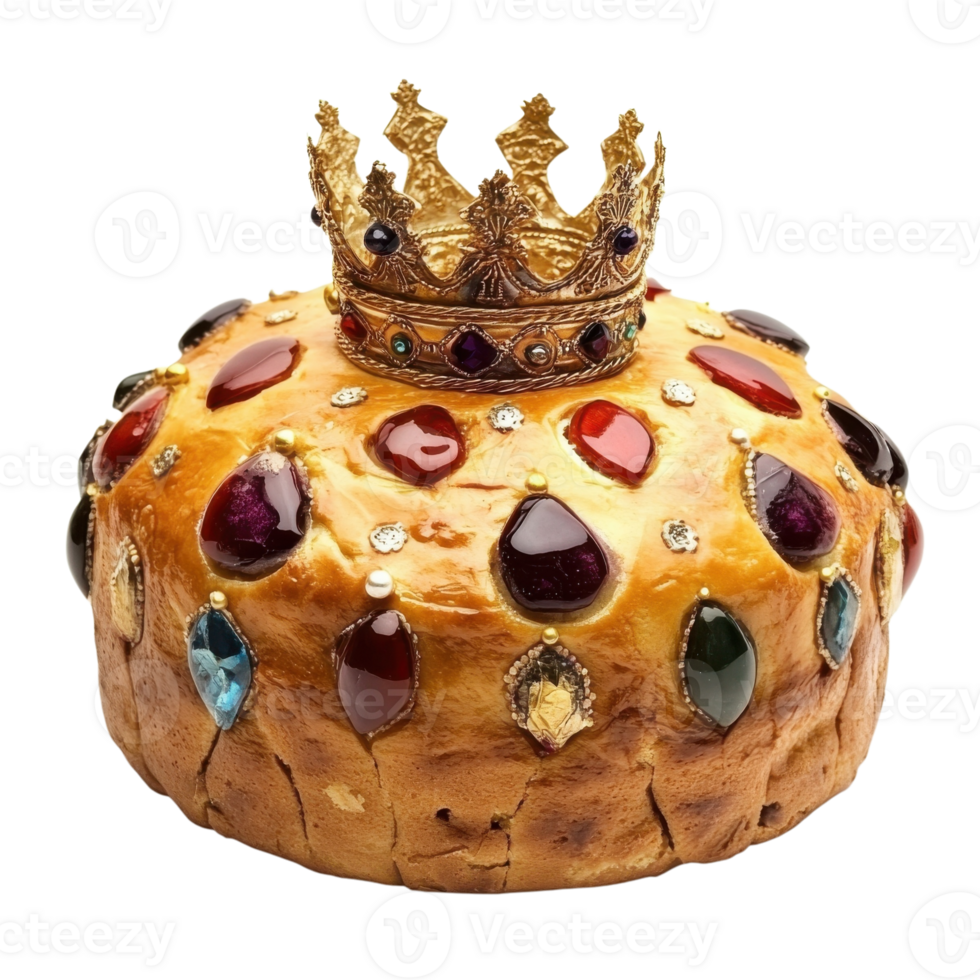 Epiphany Kings Cake Festive Crown on transparent background. png
