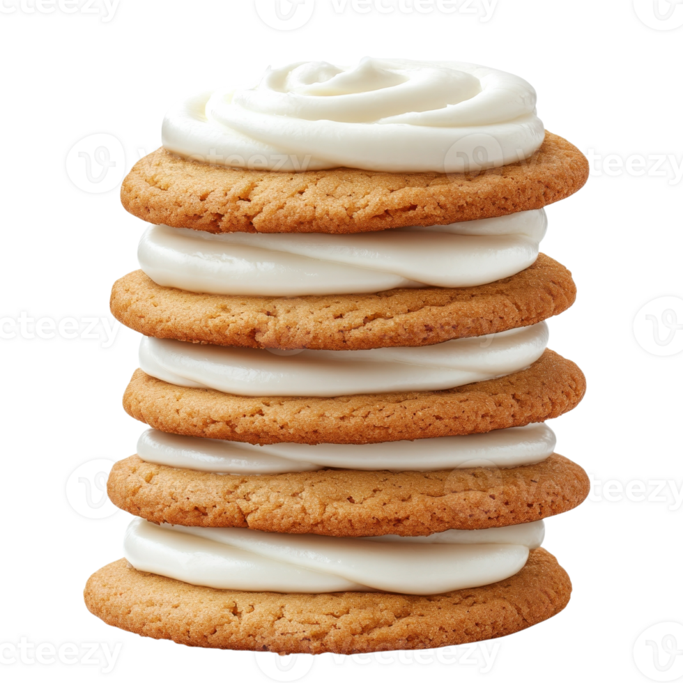 Delicious Stack of Frosted Cookies on transparent background. png