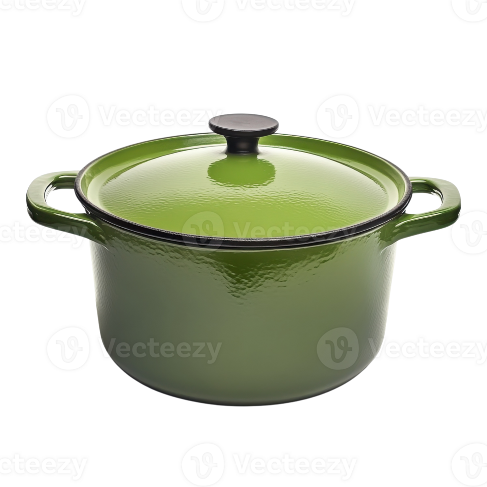 Empty Dutch Oven on White on transparent background. png