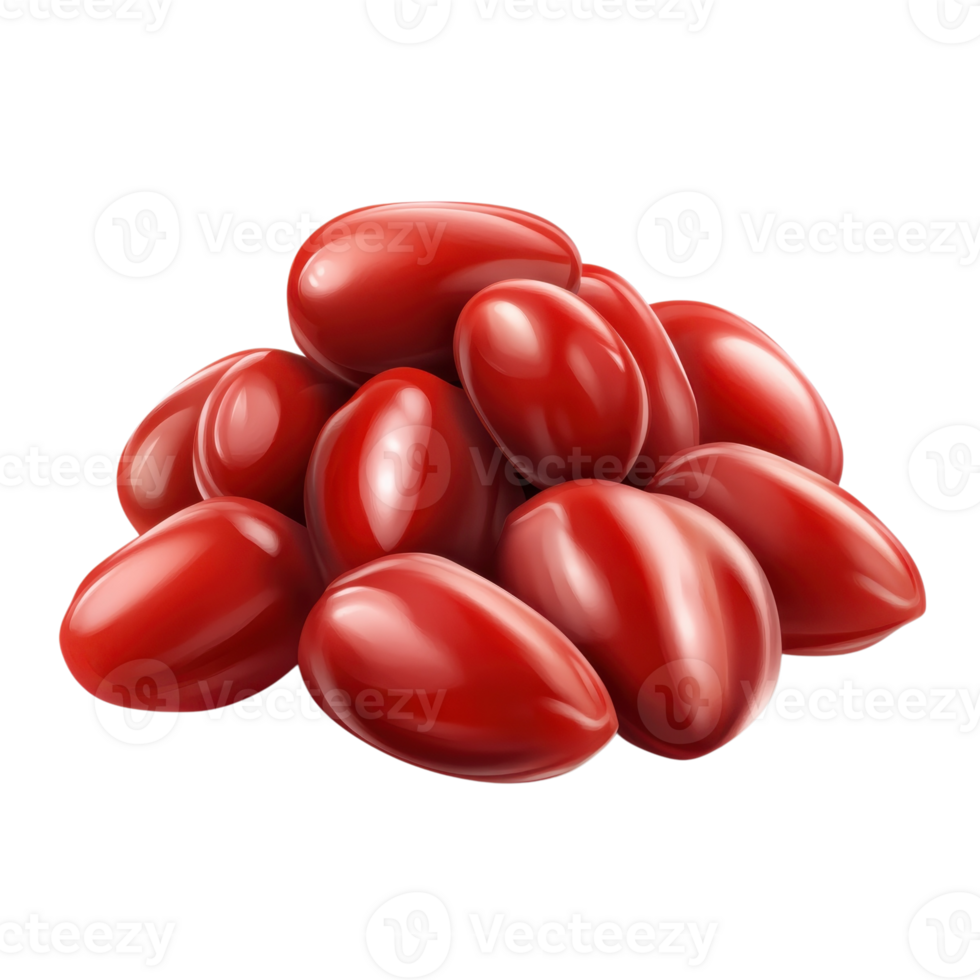 Fresh Grape Tomatoes Pile Hyperreal on transparent background. png