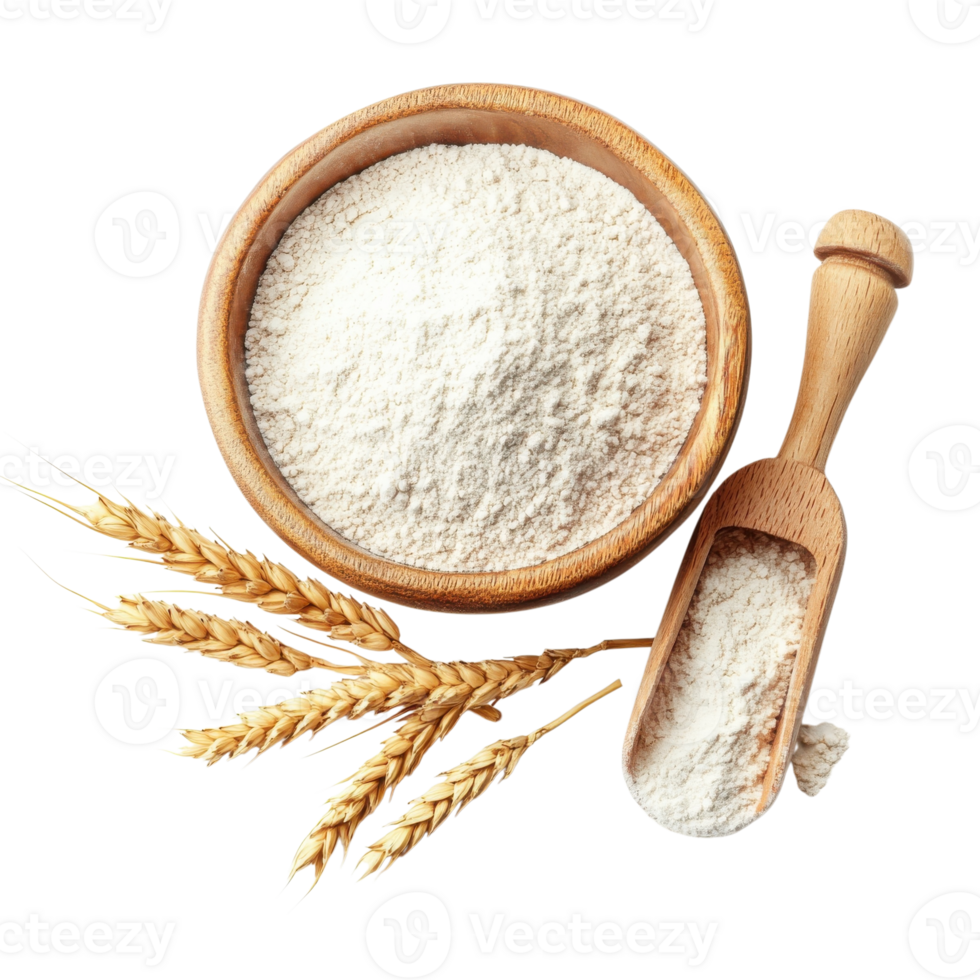 Fresh Wheat Flour Bakery Scoop on transparent background. png