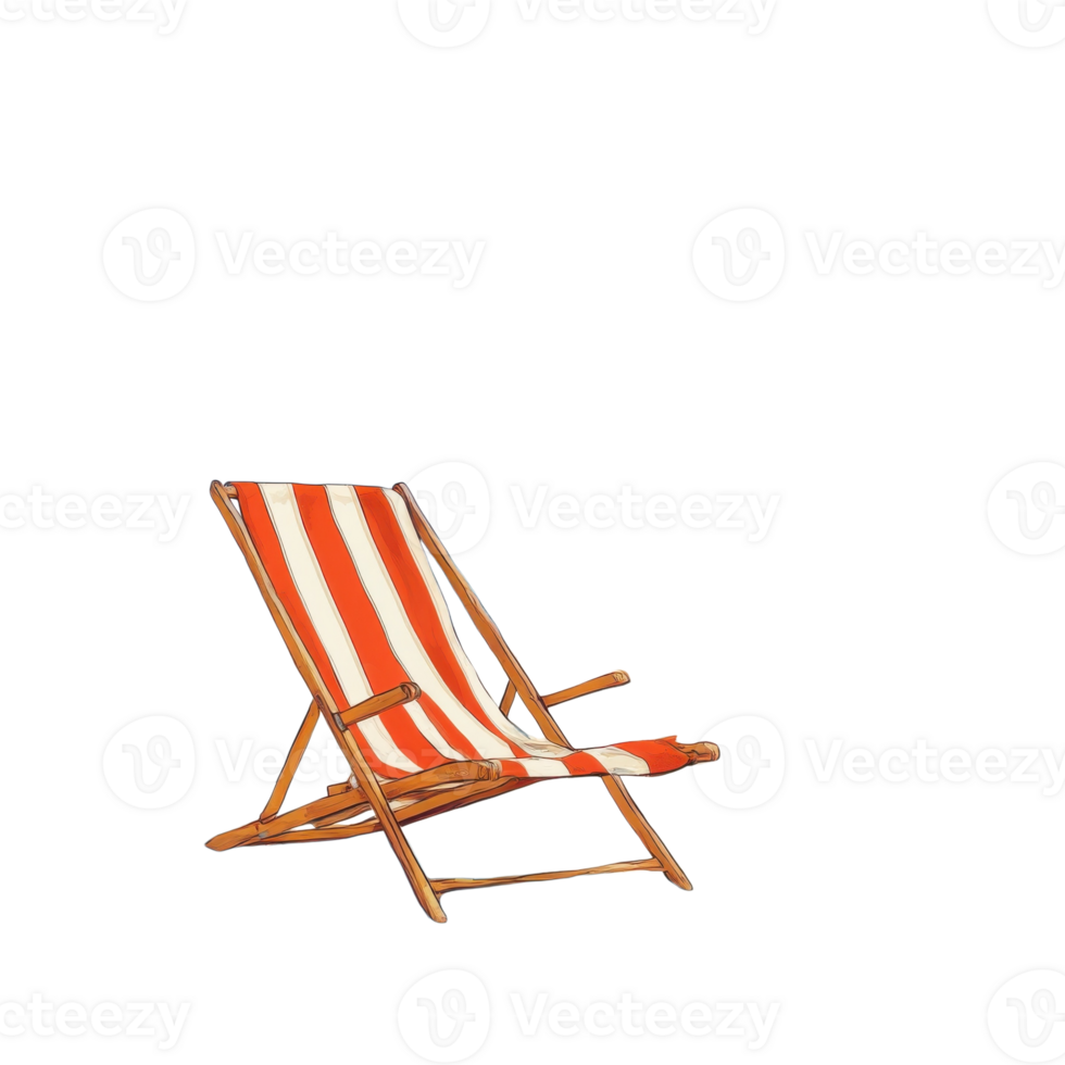 Beach Chair Serenity Summer Vacation on transparent background. png