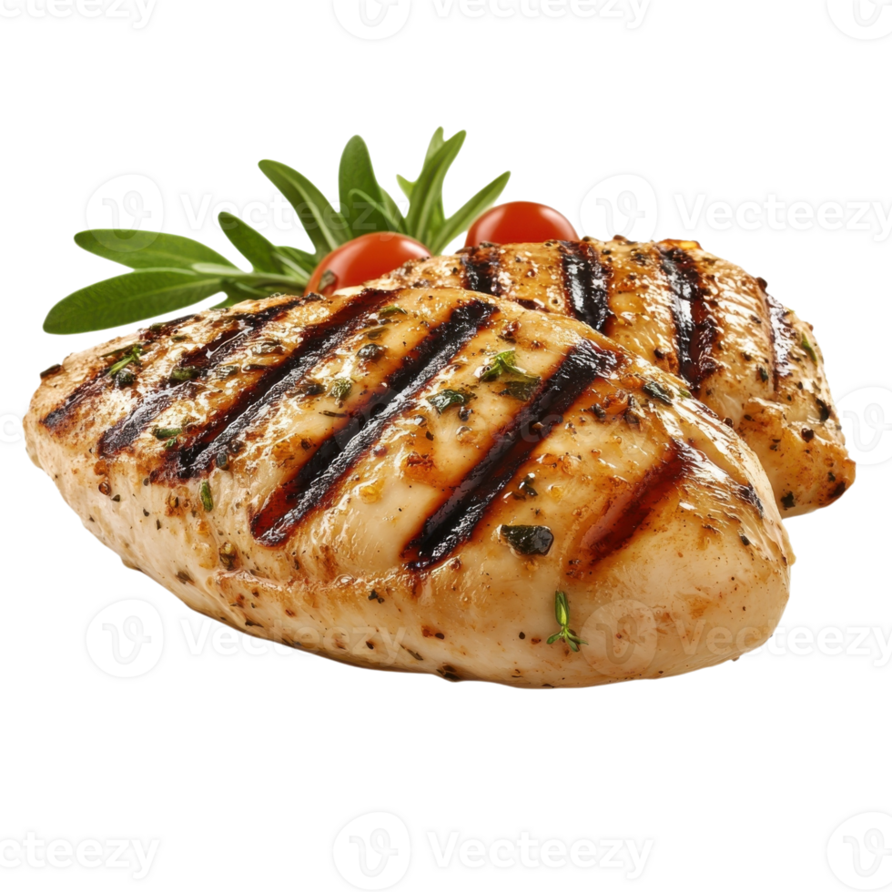 Grilled Chicken Breast on White on transparent background. png
