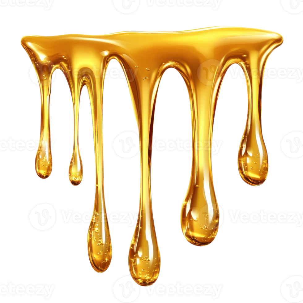 Honey Dripping Background Image on transparent background. png