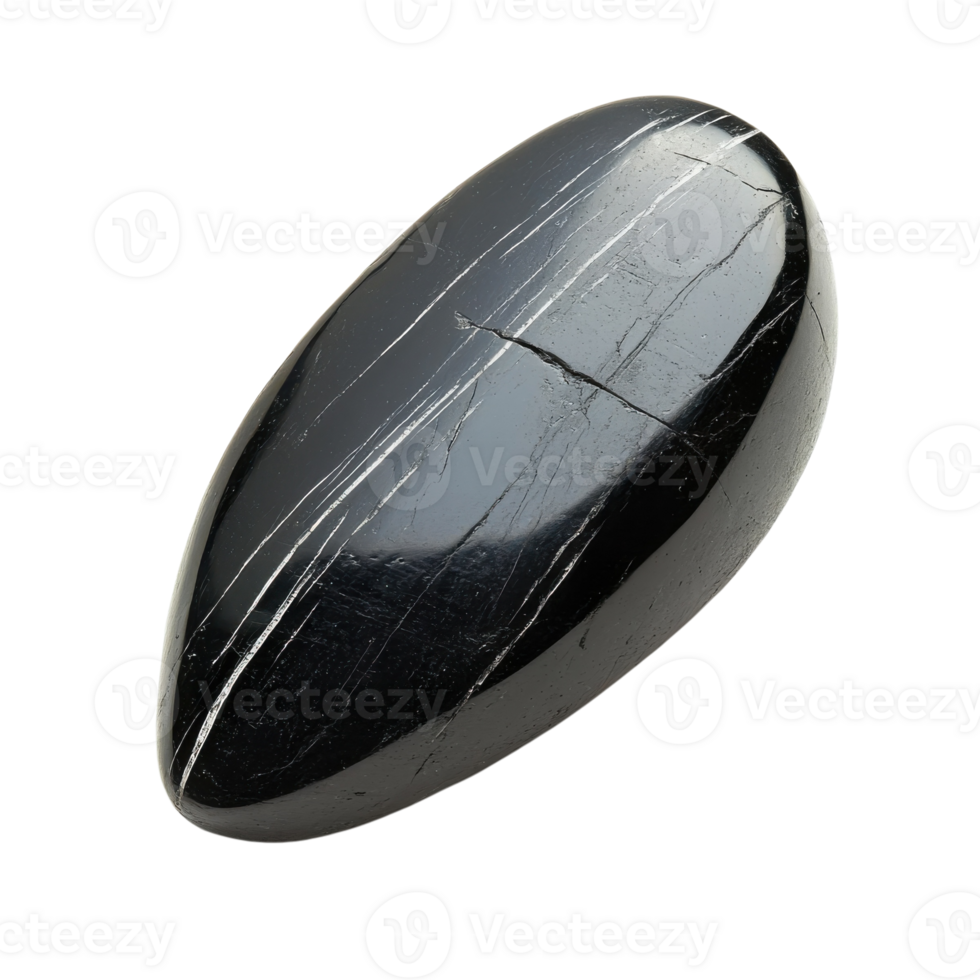 Black Tourmaline Gemstone Texture on transparent background. png