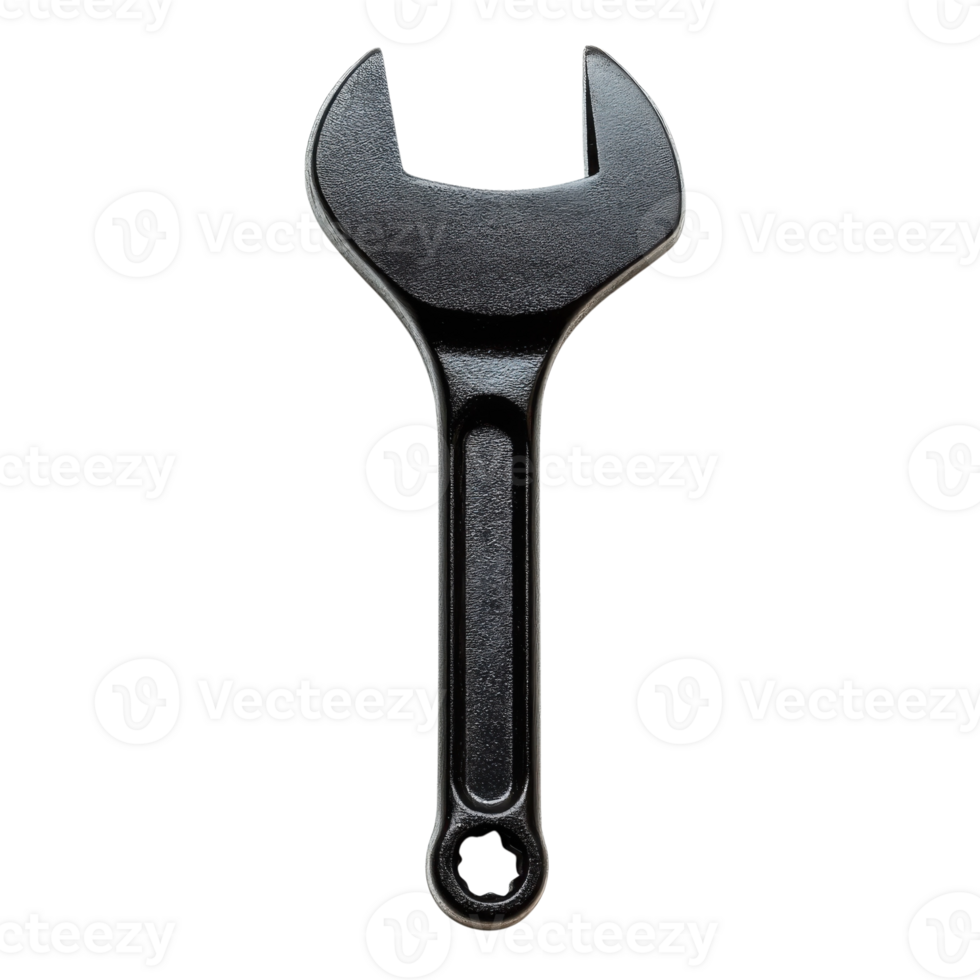 Black Wrench Top View Tool on transparent background. png