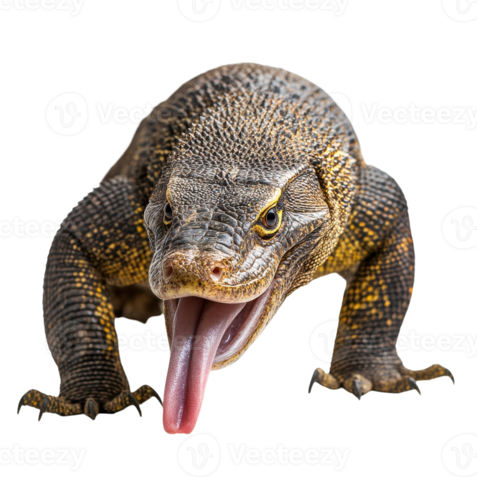Monitor Lizard Wildlife Closeup on transparent background. png
