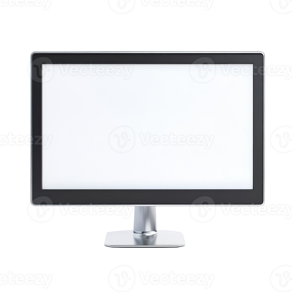Blank Screen Monitor Mockup on transparent background. png