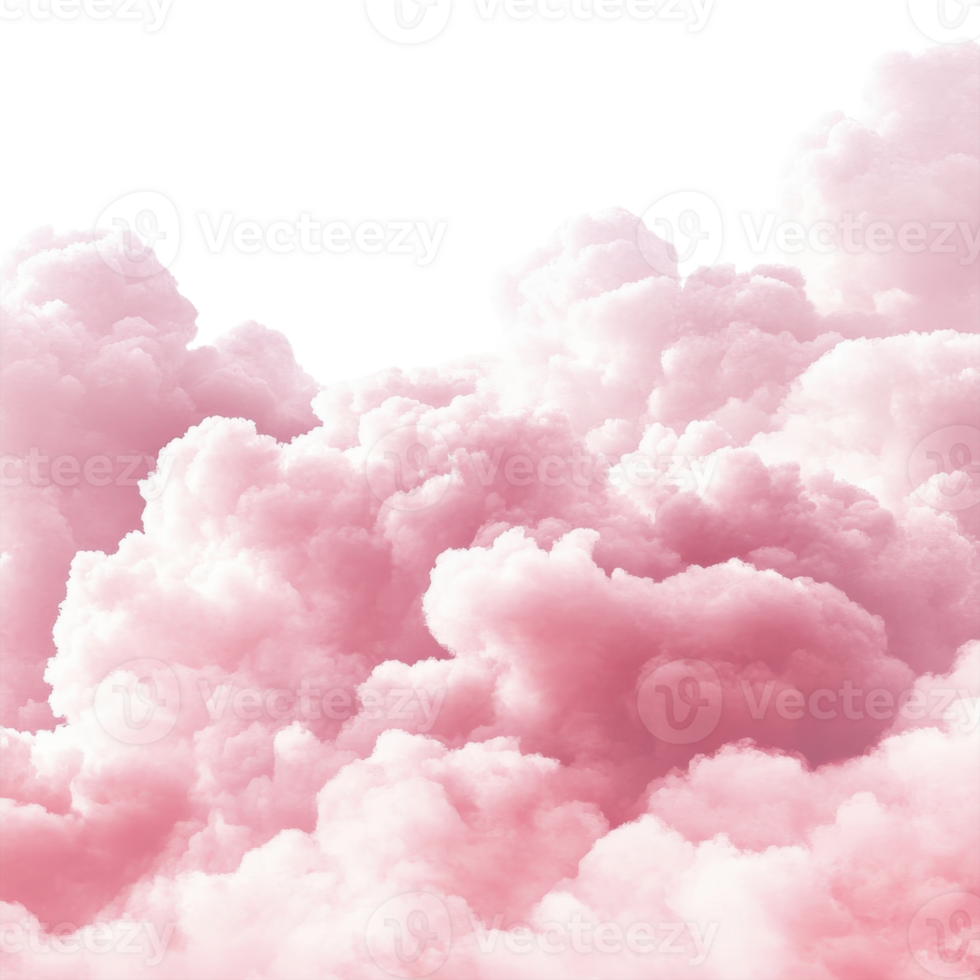 Pink Clouds White Background on transparent background. png