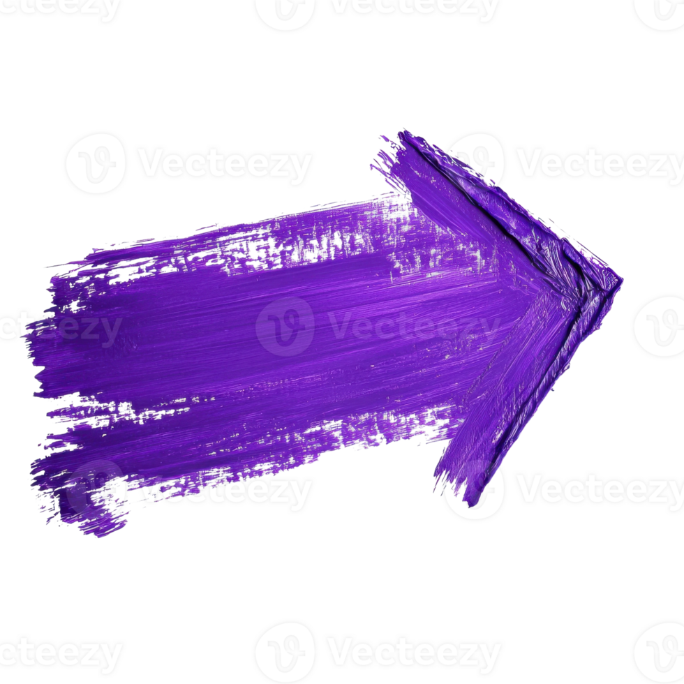 Purple Arrow Brush Stroke Right on transparent background. png