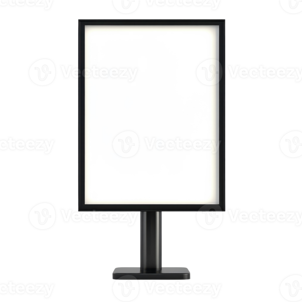 Bright Lightbox Ad Sign on transparent background. png