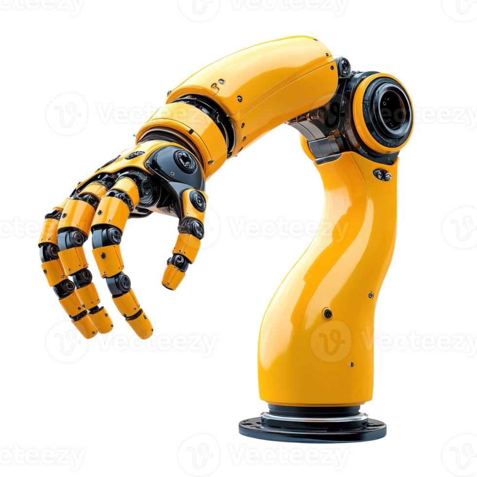 Robotic Arm Precise Mechanical Detail on transparent background. png