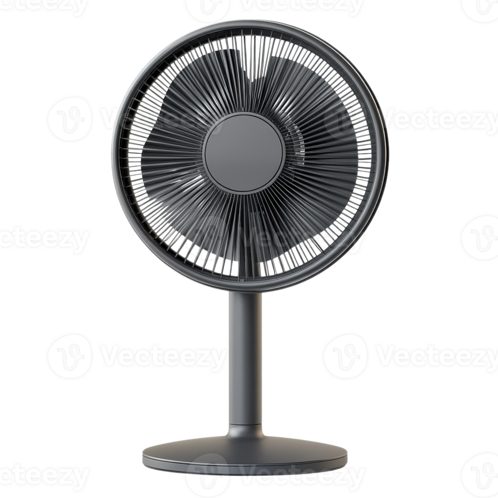 Sleek Electric Fan Home Office Cooling on transparent background. png