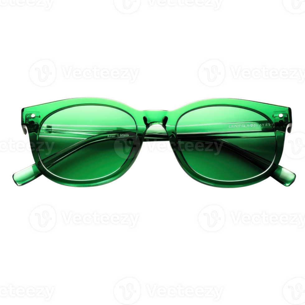 Stylish Green Sunglasses Model on transparent background. png