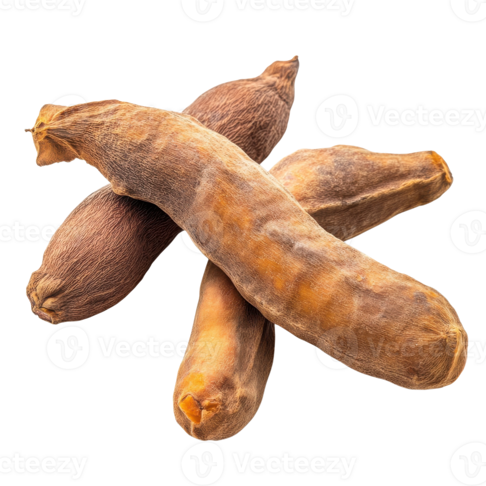 Tamarind Fruit Sweet Sour Tangy on transparent background. png