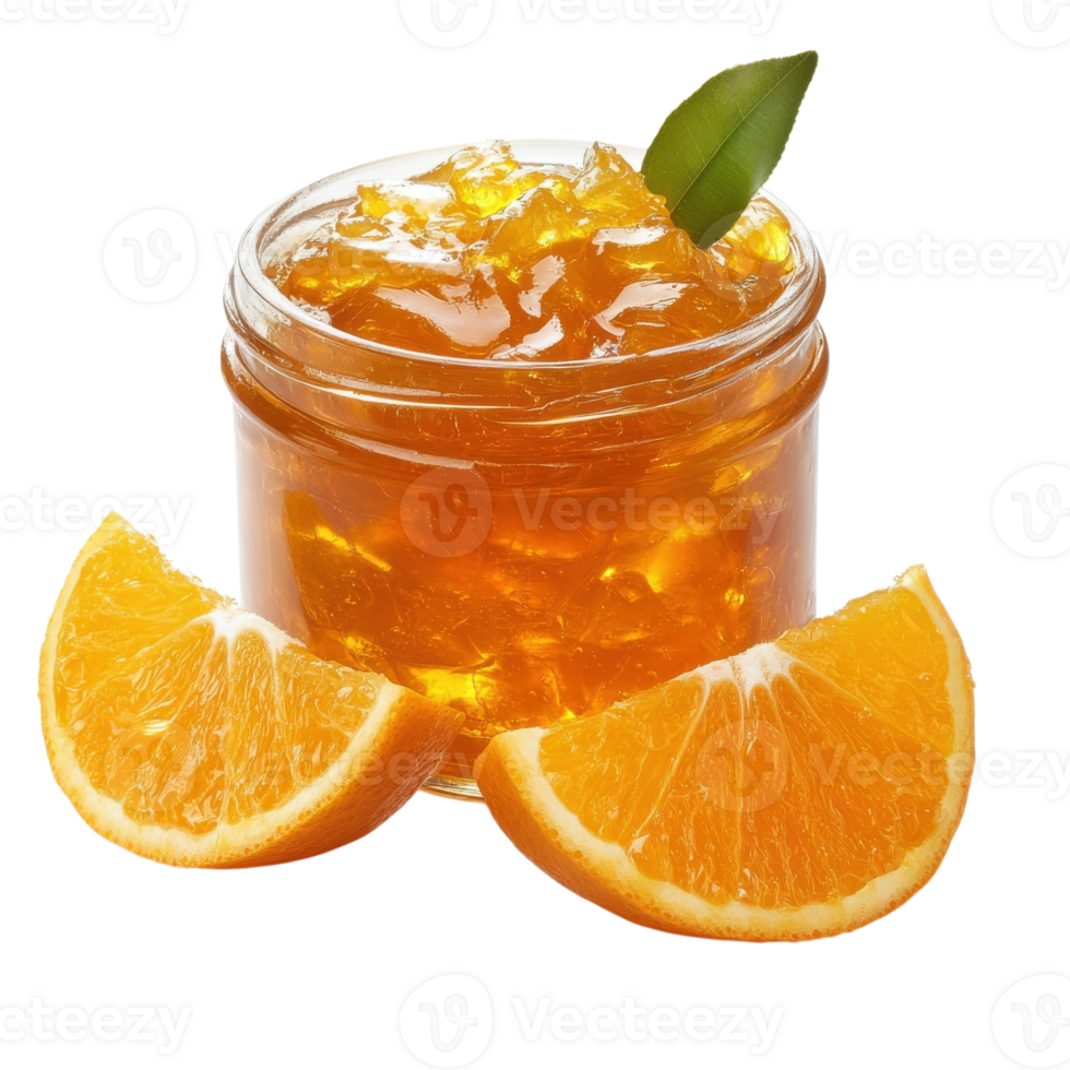 Citrus Marmalade Breakfast Spread on transparent background. png