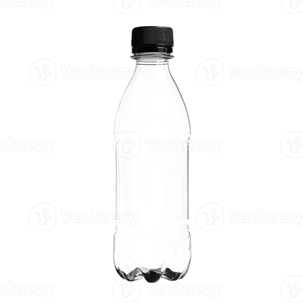 Clear Plastic Bottle Mockup on transparent background. png