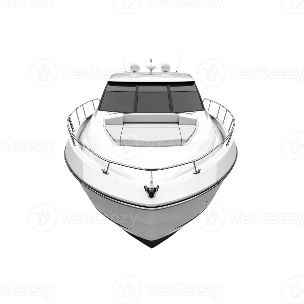 White Jet Boat Isolated Background on transparent background. png
