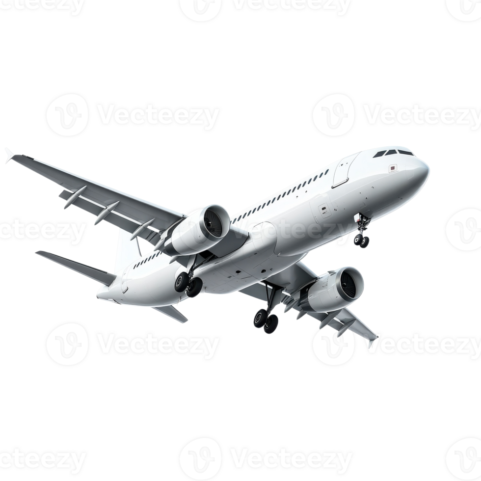 Airplane Ascent Dynamic Flight on transparent background. png