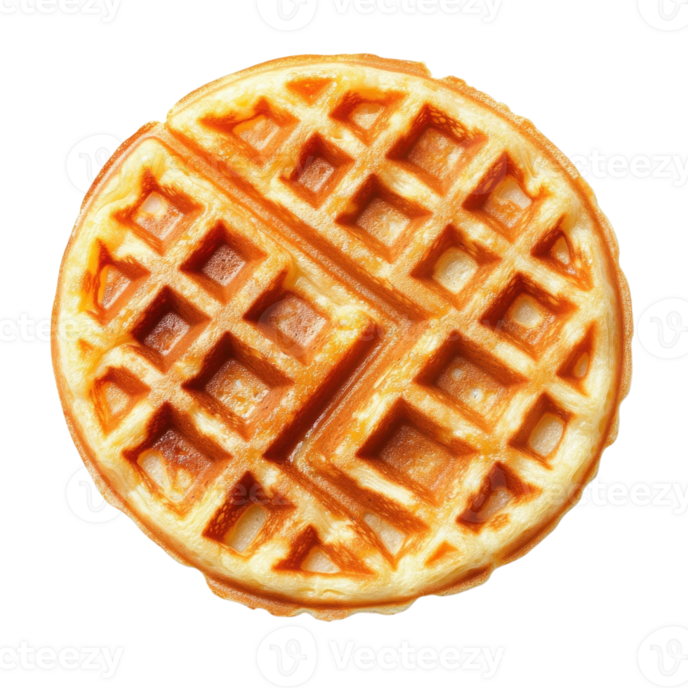 Crispy Waffle on White Background on transparent background. png