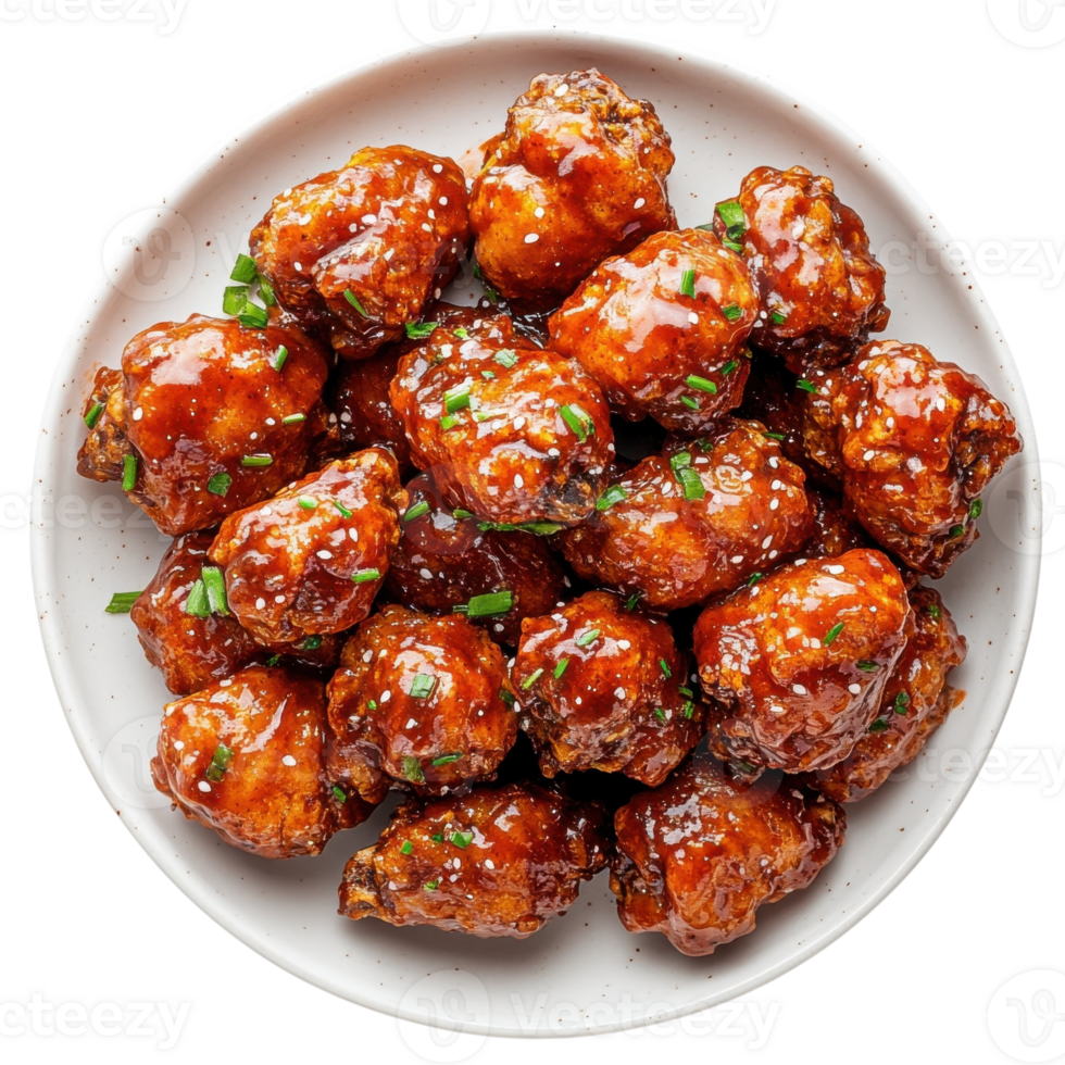 Delicious BBQ Boneless Wings on transparent background. png