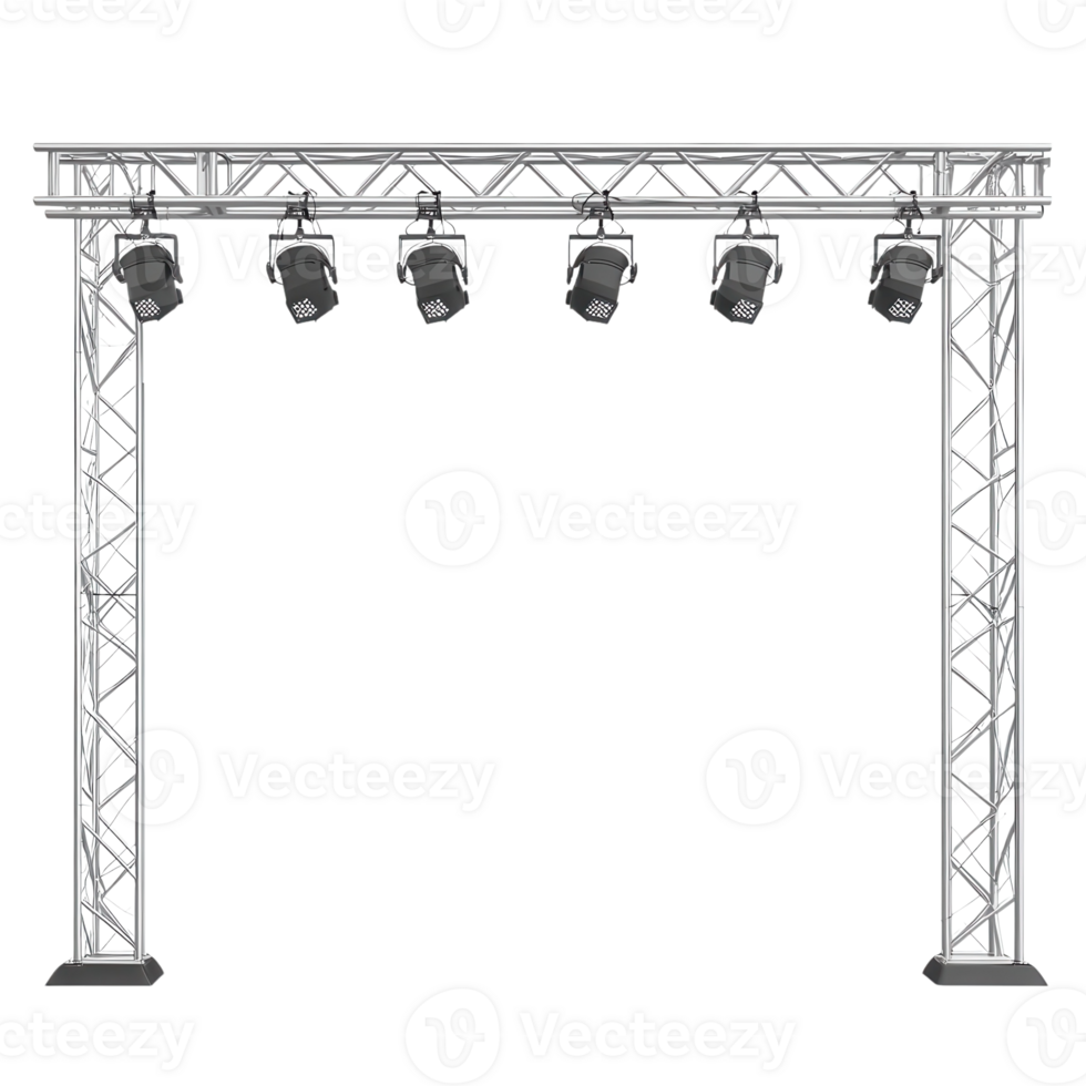 Silver Truss Beam Sturdy Foundation on transparent background. png