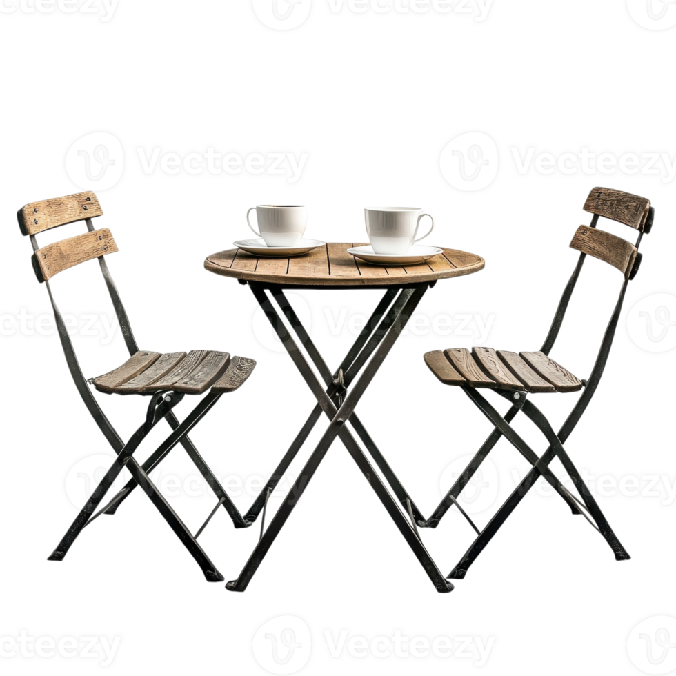 Romantic Bistro Table Setting on transparent background. png