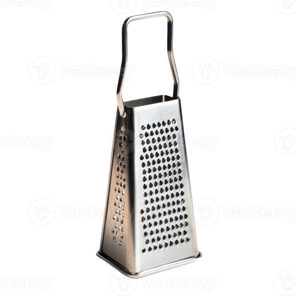 Stainless Steel Grater Culinary Tool on transparent background. png