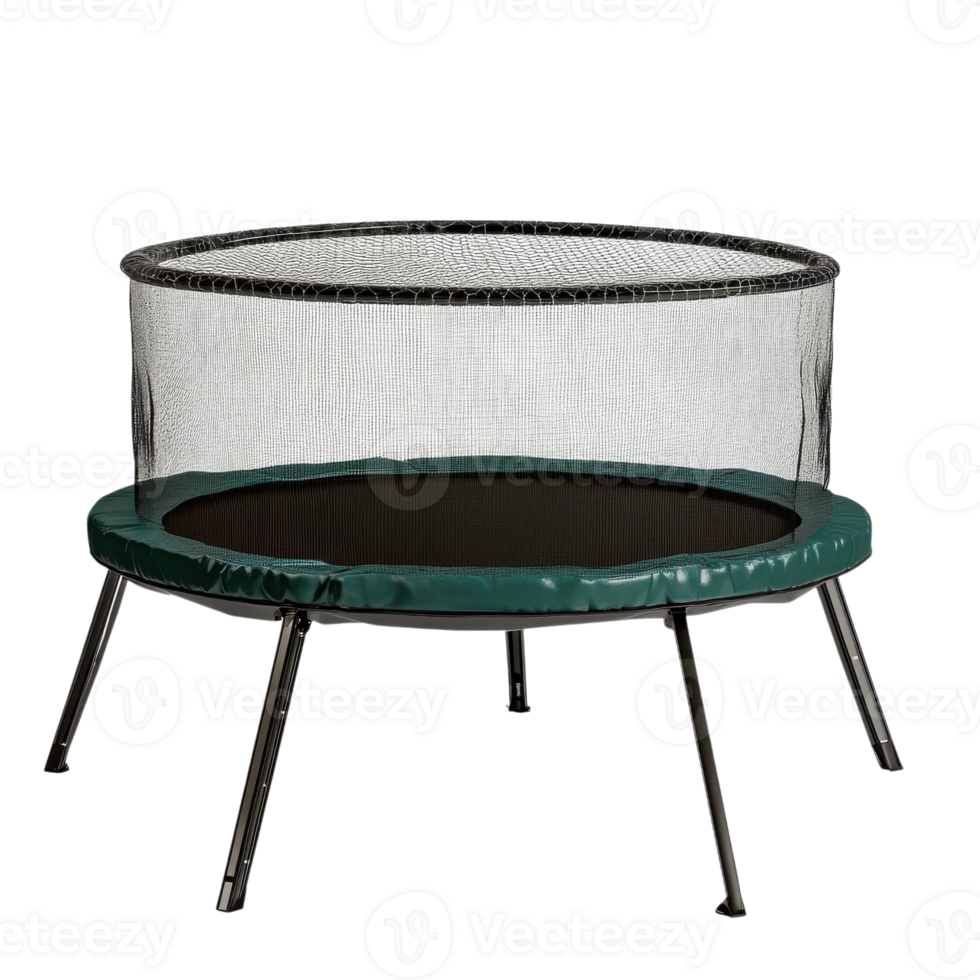 Active Fun Trampoline with Net on transparent background. png