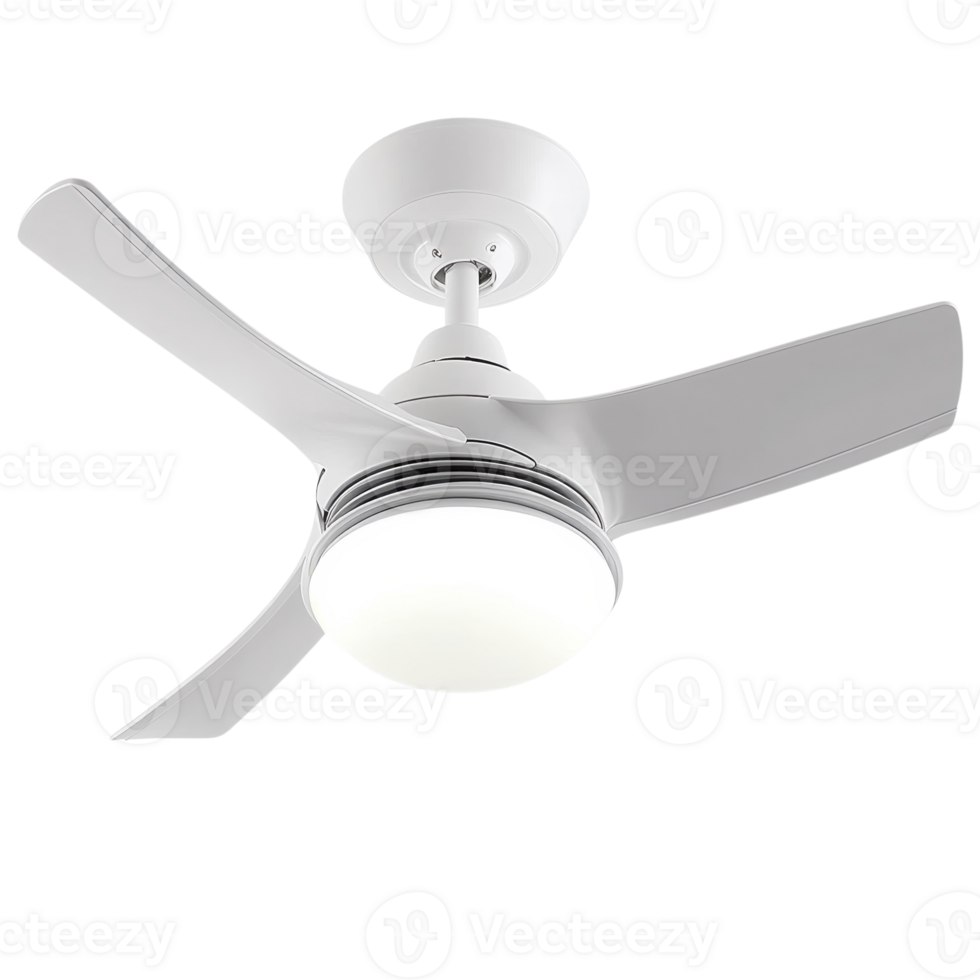 Modern LED Ceiling Fan Interior on transparent background. png