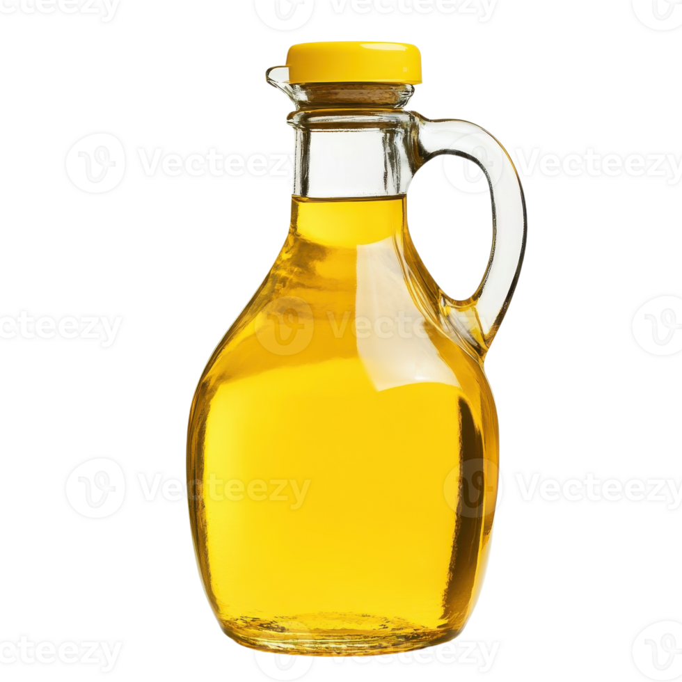 Yellow Liquid Container with Handle on transparent background. png