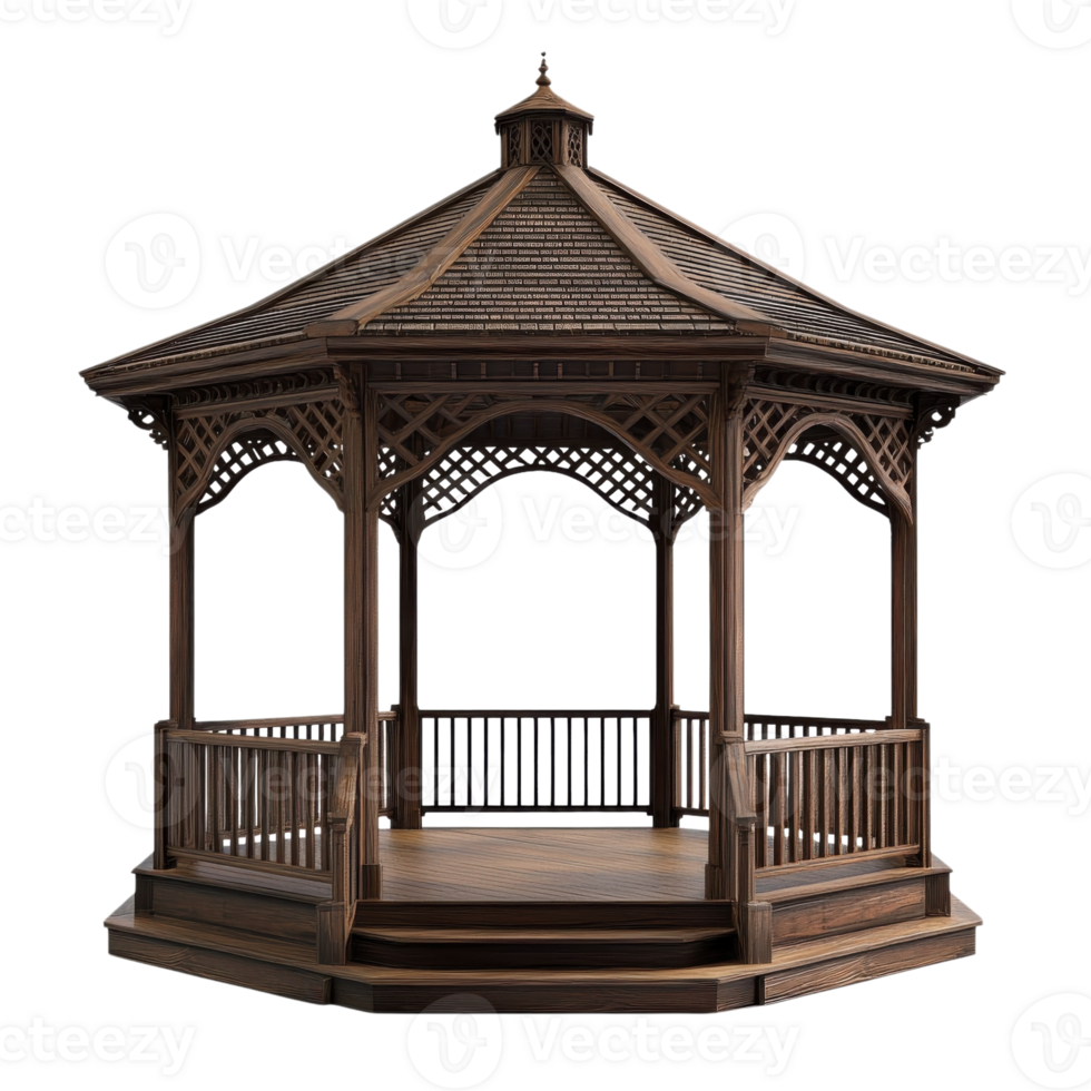 Elegant Gazebo Garden Pavilion on transparent background. png