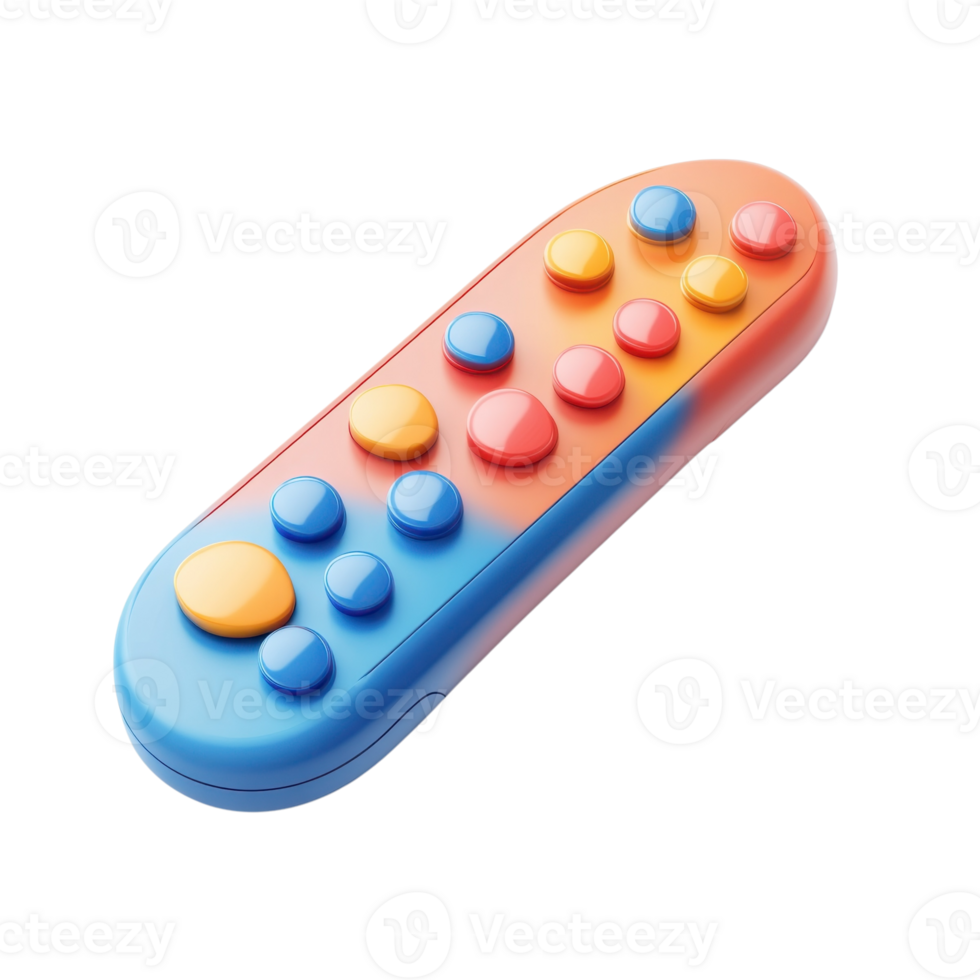 Colorful Remote Control for Devices on transparent background. png