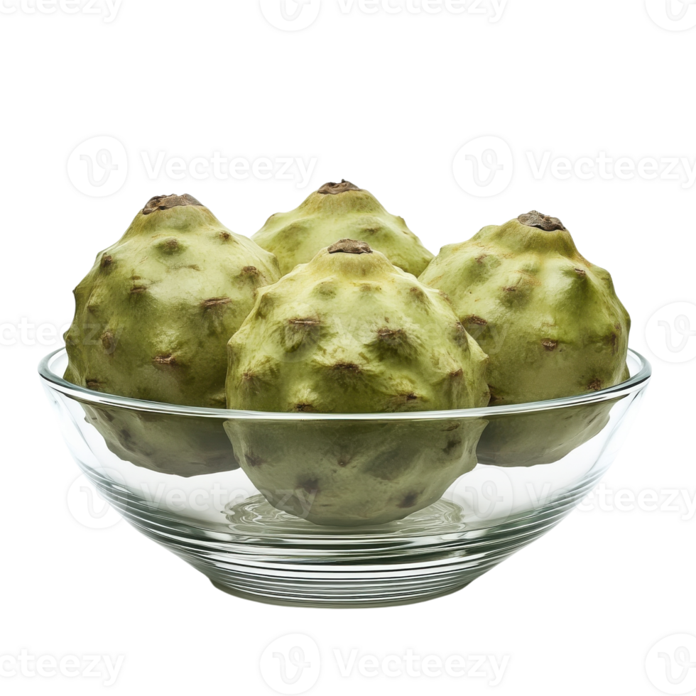 Cherimoya Fruit Close Up on transparent background. png
