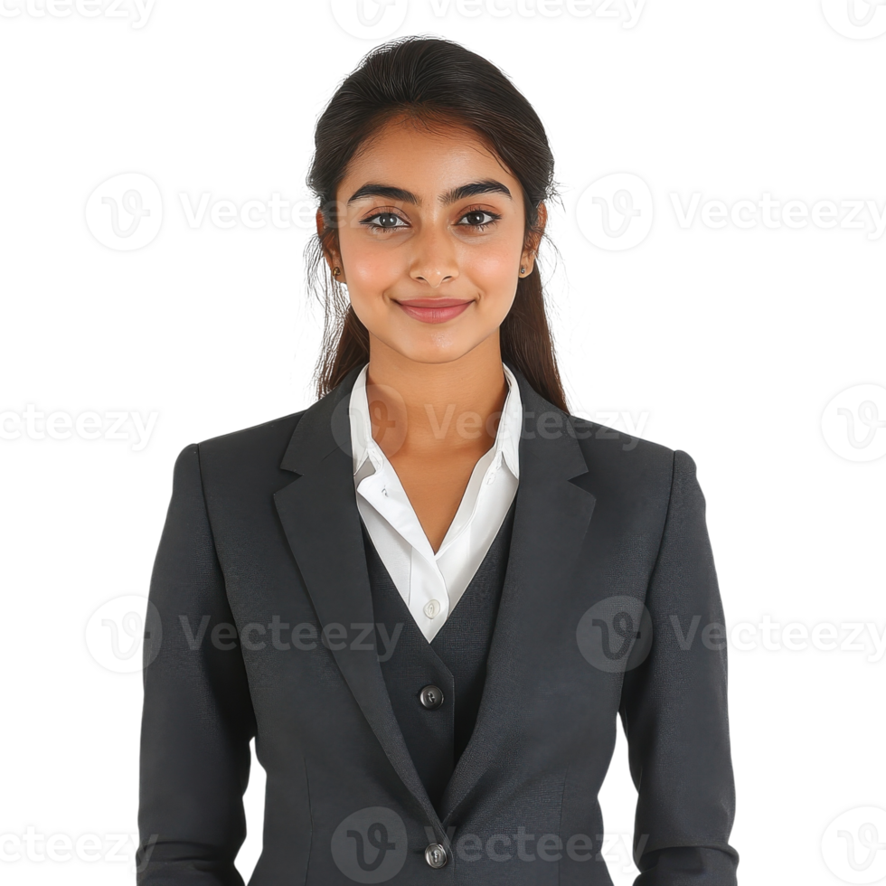 Indian Woman Portrait Elegance on transparent background. png