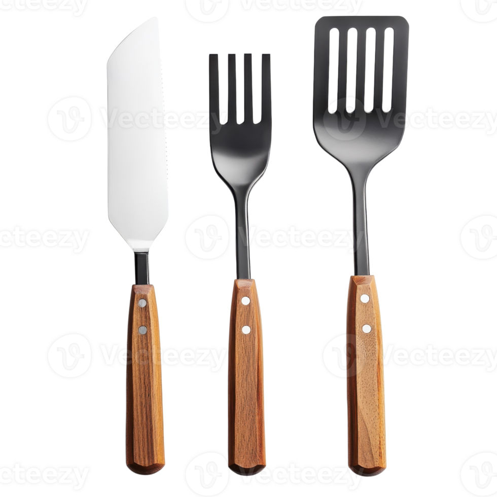 Grilling Utensils BBQ Tools Set on transparent background. png