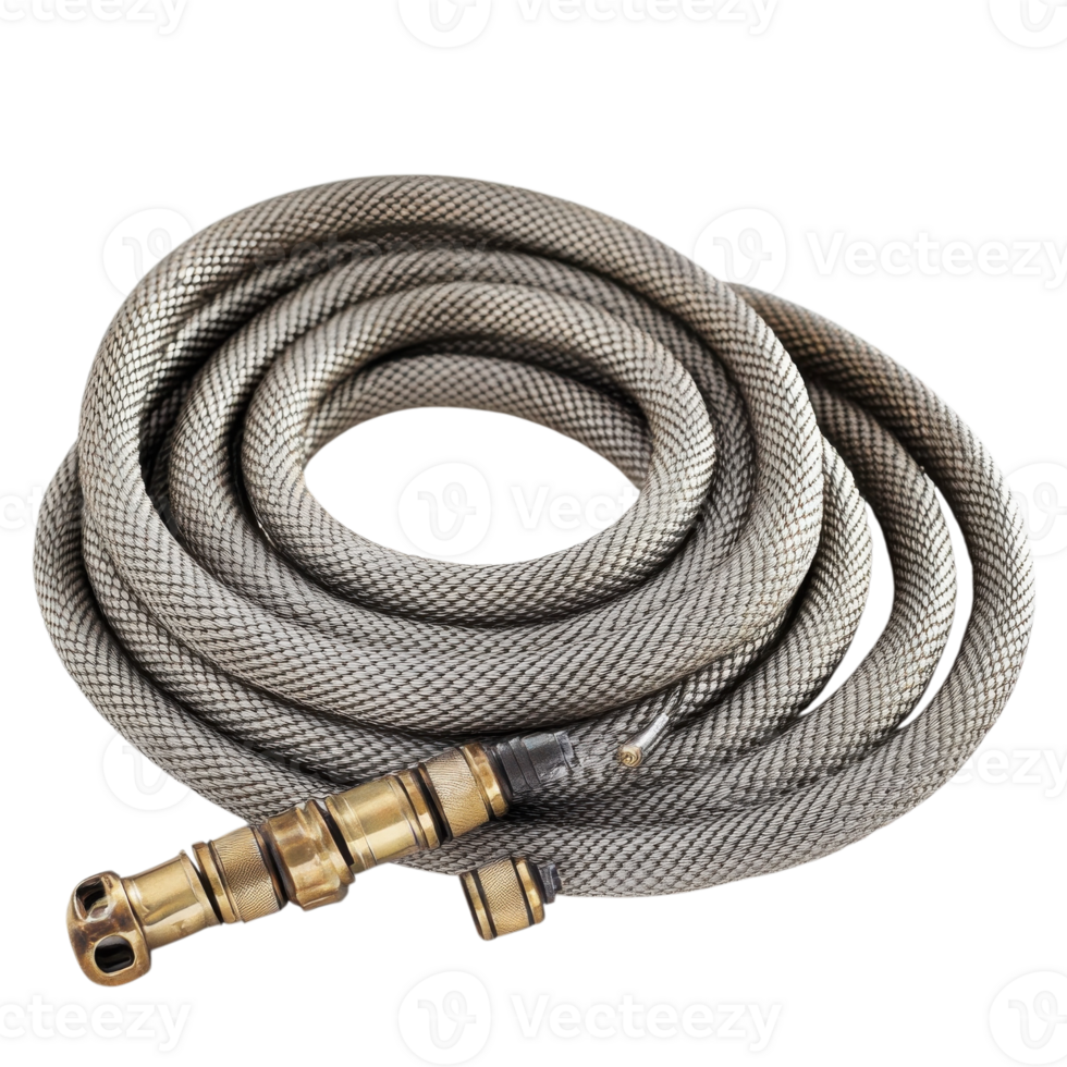Intertwined Metal Hoses Industrial on transparent background. png