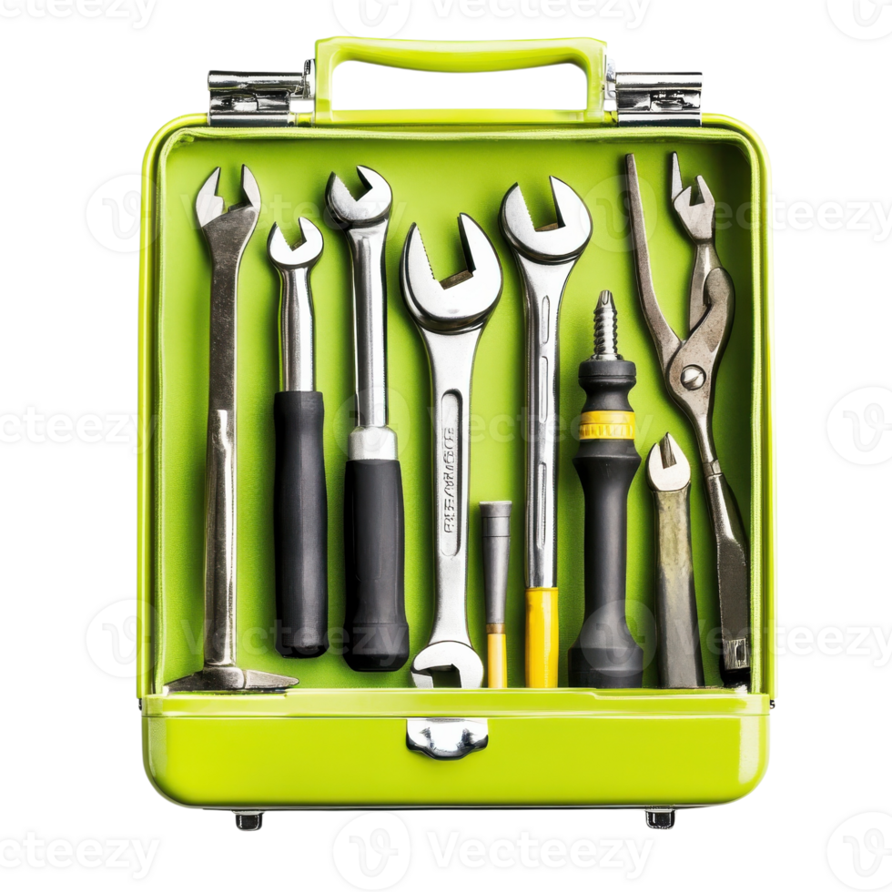 Tools Organized Workspace on transparent background. png