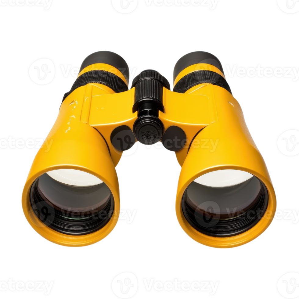 Yellow Binoculars on White on transparent background. png
