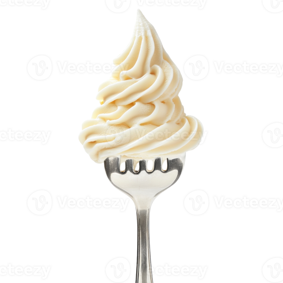 Creamy Soft Serve Ice Cream Swirl on transparent background. png