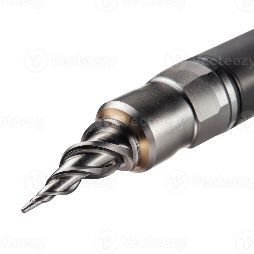 Sharp Drill Bit Ready to Bore on transparent background. png