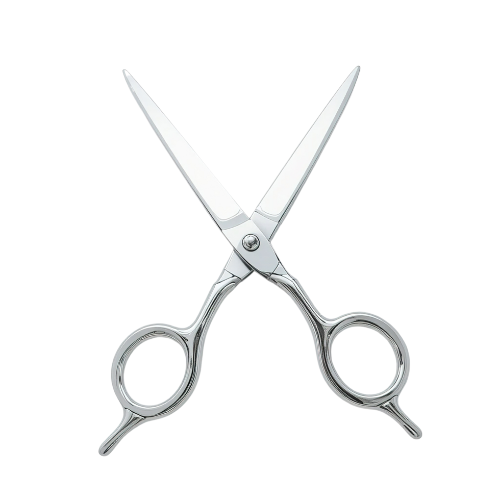 Polished Metal Scissors Isolated on Black Background png
