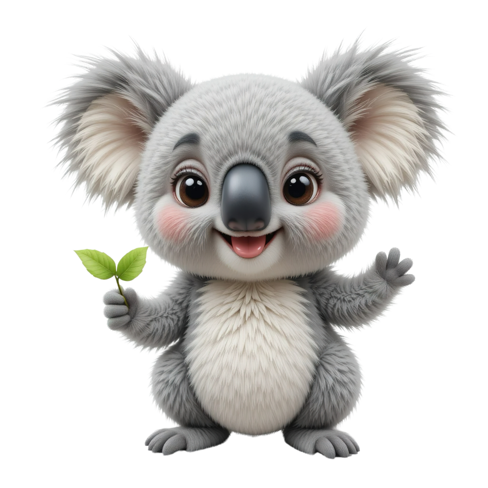 Adorable Koala Holding A Small Green Leaf png
