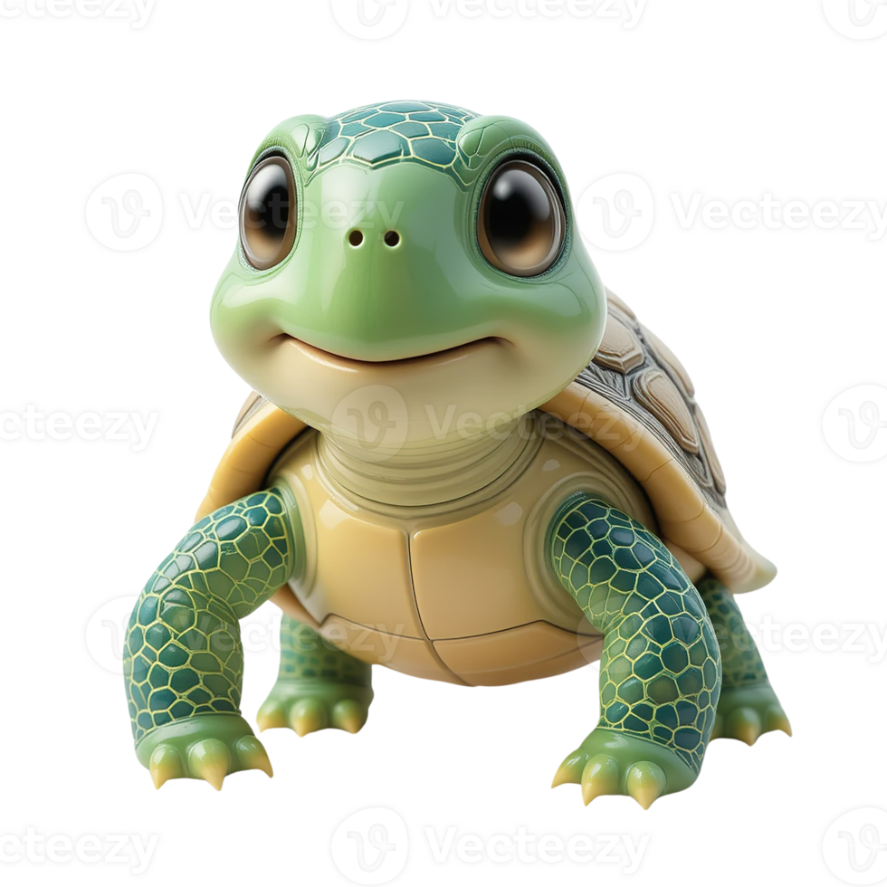 Adorable Baby Turtle Digital 3D Render png