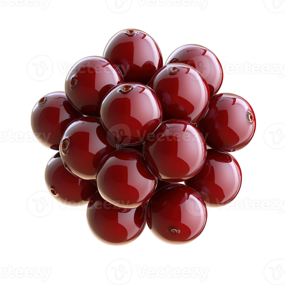 A clustered arrangement of glossy red fruits in a close up view png