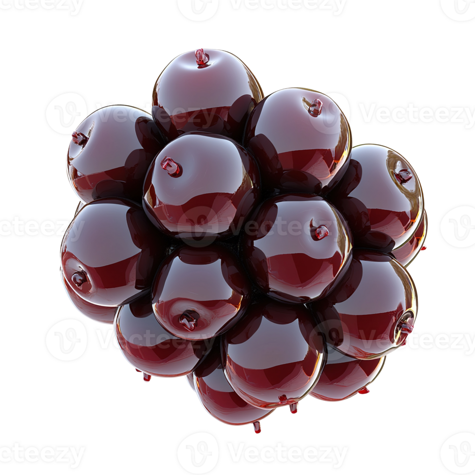 A close up of a cluster of glossy red fruit png