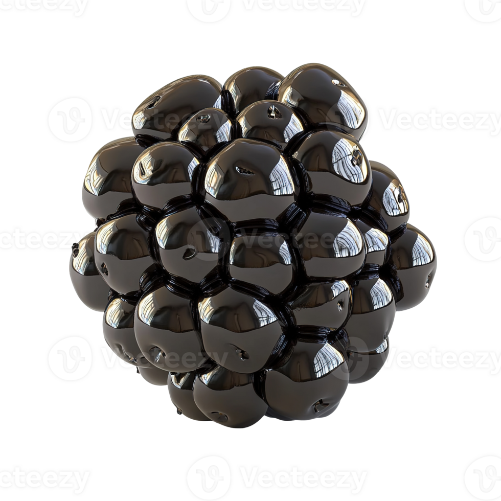 A shiny sphere formed from many dark overlapping round shapes png