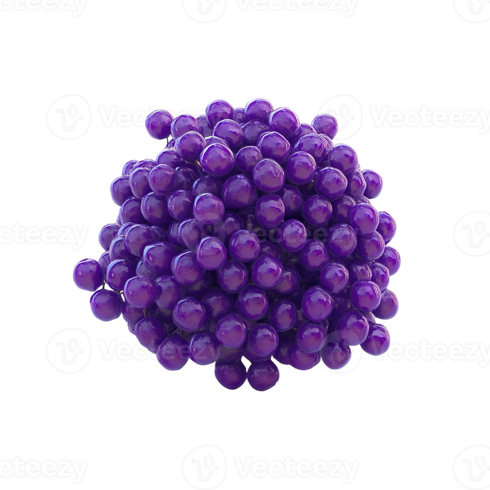 A clustered group of vibrant purple spheres isolated on transparent background. png