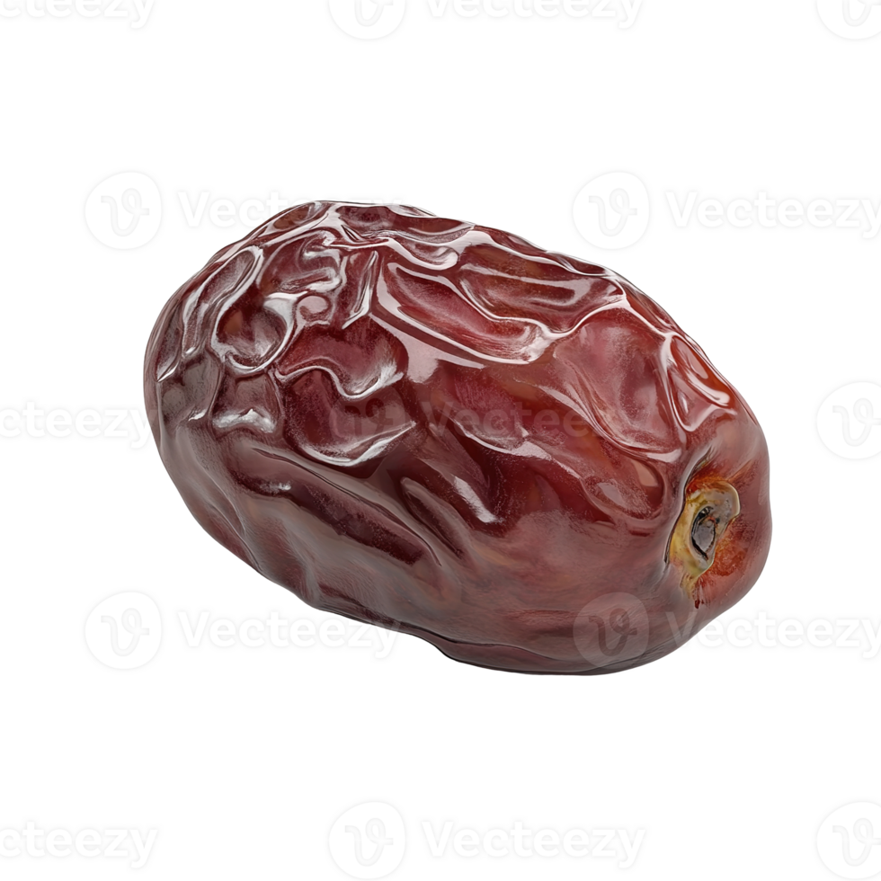 A single brown date fruit displayed isolated on transparent background. png