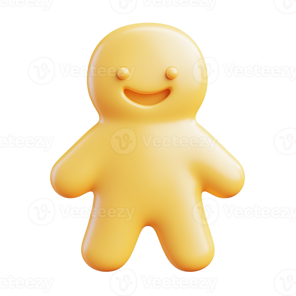 A cheerful smiling figure with a glossy and golden appearance png